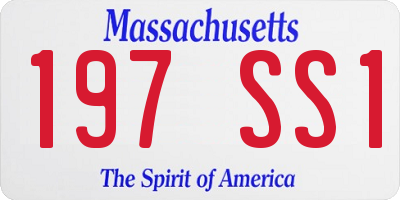 MA license plate 197SS1