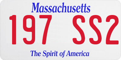 MA license plate 197SS2