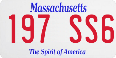 MA license plate 197SS6