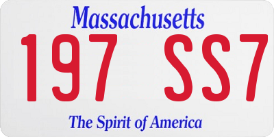MA license plate 197SS7