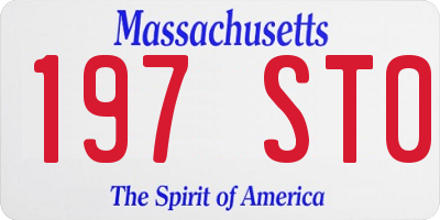 MA license plate 197ST0