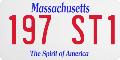 MA license plate 197ST1