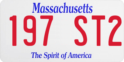 MA license plate 197ST2