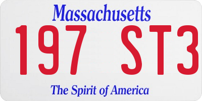 MA license plate 197ST3