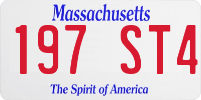MA license plate 197ST4