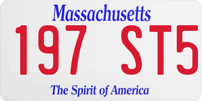 MA license plate 197ST5