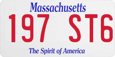 MA license plate 197ST6