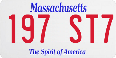 MA license plate 197ST7