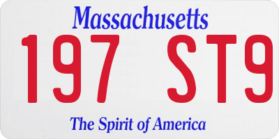 MA license plate 197ST9