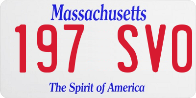 MA license plate 197SV0