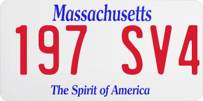 MA license plate 197SV4