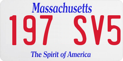 MA license plate 197SV5
