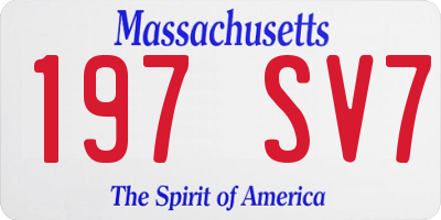 MA license plate 197SV7