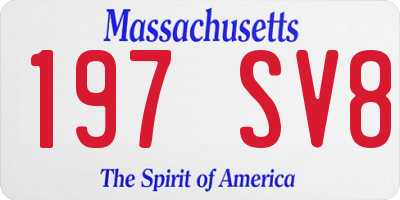 MA license plate 197SV8