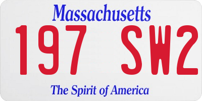 MA license plate 197SW2