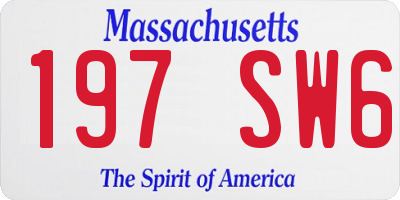 MA license plate 197SW6