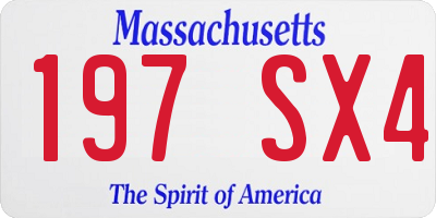 MA license plate 197SX4