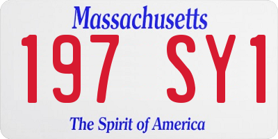 MA license plate 197SY1