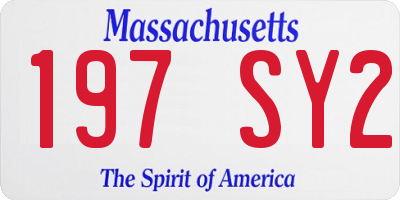 MA license plate 197SY2