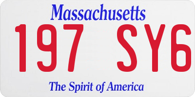MA license plate 197SY6