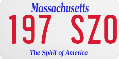 MA license plate 197SZ0
