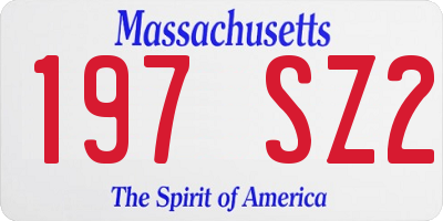MA license plate 197SZ2