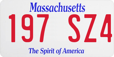 MA license plate 197SZ4