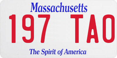 MA license plate 197TA0