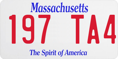 MA license plate 197TA4