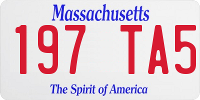 MA license plate 197TA5