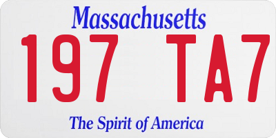 MA license plate 197TA7