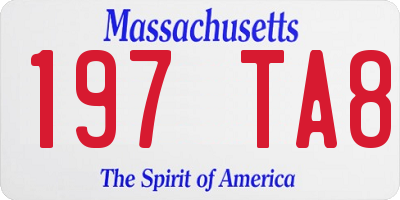 MA license plate 197TA8