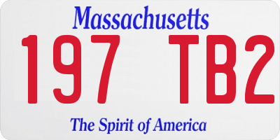 MA license plate 197TB2