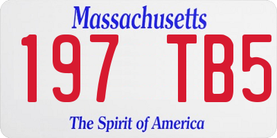 MA license plate 197TB5