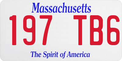 MA license plate 197TB6