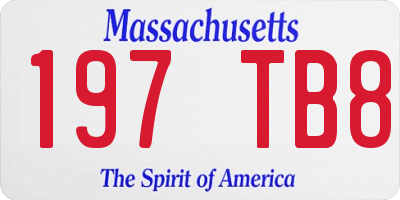 MA license plate 197TB8