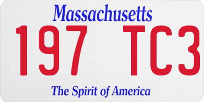 MA license plate 197TC3