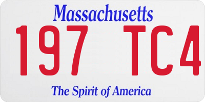 MA license plate 197TC4