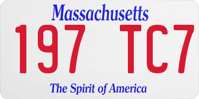 MA license plate 197TC7