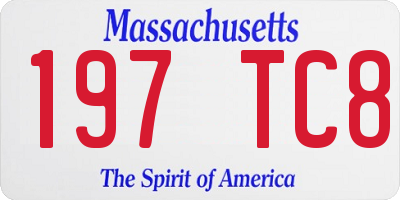 MA license plate 197TC8