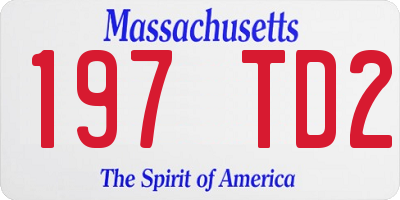MA license plate 197TD2