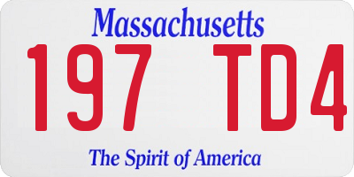 MA license plate 197TD4