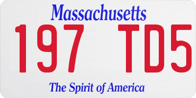 MA license plate 197TD5