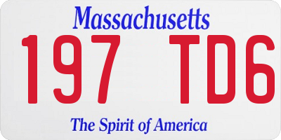 MA license plate 197TD6
