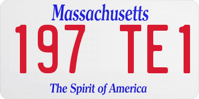 MA license plate 197TE1