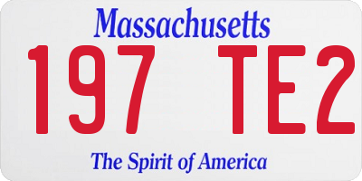 MA license plate 197TE2