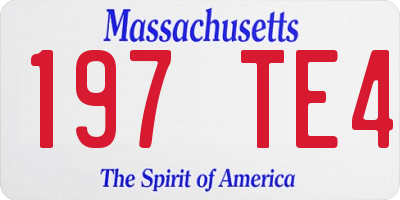 MA license plate 197TE4