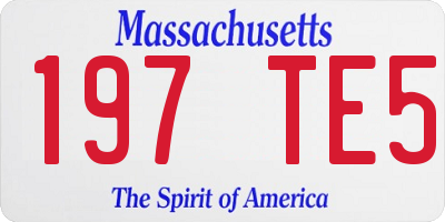 MA license plate 197TE5