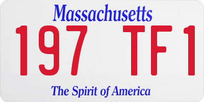 MA license plate 197TF1
