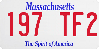 MA license plate 197TF2